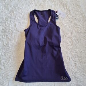 Alba All Day Alba Top size XS dark purple, padded attached bra, NWT